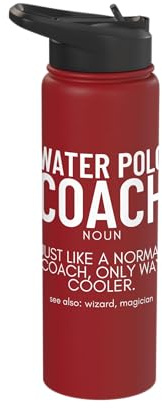 Water Polo Coach Definition Proud Funny Water Polo Stainless Steel Insulated Water Bottle