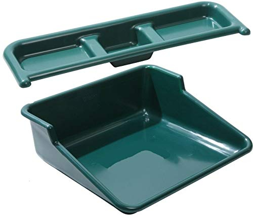 Muddy Hands Large Green Plastic Potting Tray with Shelf Garden Greenhouse Plant Pot Tidy Work Table