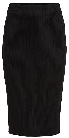 Vila Falda para Mujer Viril Pencil HW Knit Skirt-Noos, Negro, XL