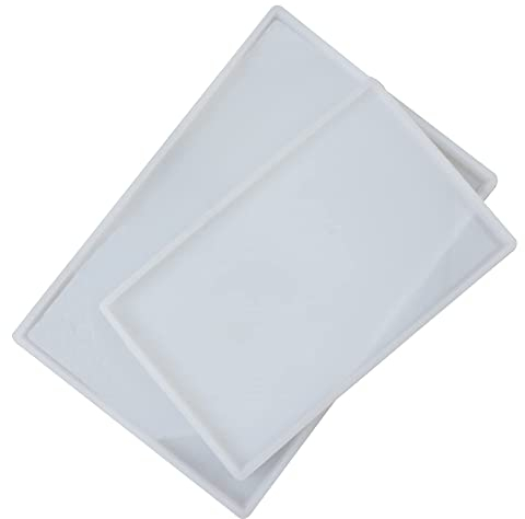 Woohome 2 Stück Silikonformen Epoxidharz Formen Untersetzer Harz Formen Groß Rechteck Schmuck Silikonform Epoxy Resin Moulds Silicone für Haus Dekoration, Untersetzer