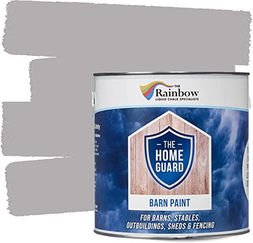 RAINBOW CHALK MARKERS LTD HOME GUARD BARN PAINT Exterior Wooden Buildings Barns Sheds Fences Protection Water Based Hard Wearing Matt Finish (5 Litre, Barn Pebble Grey)