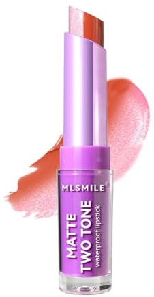 2 in 1 Lippenstift, zweifarbig schimmernder Lippenstift Perlglanz Samt Feuchtigkeitsspendend Nicht klebender Lippenbalsam Gradient Bite Lip Lipstick High-Pigment Color Lipliner Lip Gloss (01#)