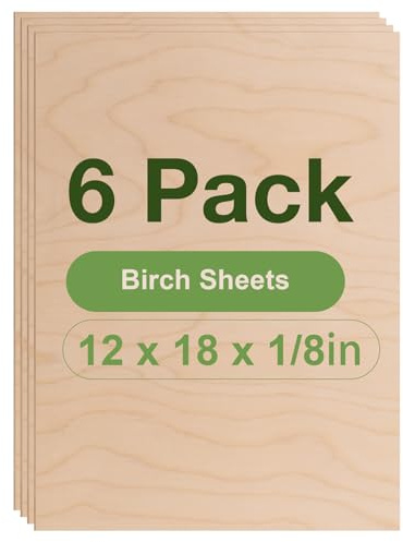 ROBOTIME Tablero Madera Contrachapada 3mm Abedul A3 30×42cm 6 Piezas Tablero de Madera a Medida Para Bricolaje,Pirograbado Corte por Laser CNC Router Modelado