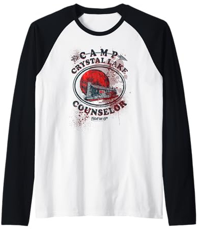 Friday the 13th Camp Counselor Victim Raglan Baseball Tee
