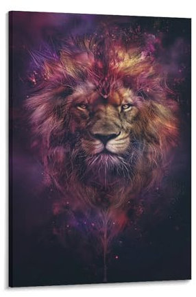 VFKLZCNYR Lion Adulte Et Enfant Peinture À L'huile 3D Professionnel Peinture Sur Toile Kit Avec Cadre 20x30inch(50x75cm)