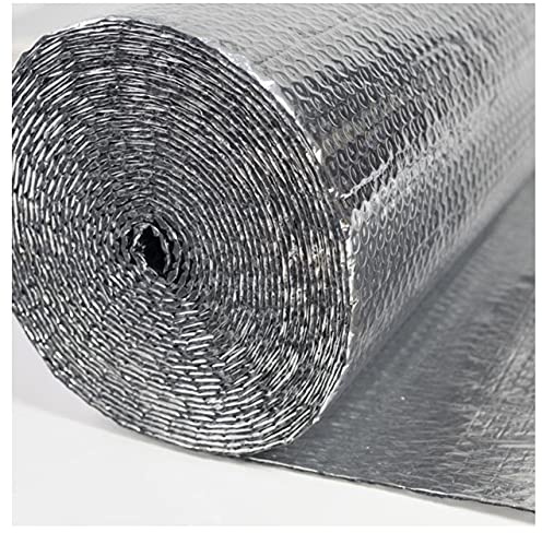 MYRDBT Pellicola Riflettente per radiatori, barriera al Vapore in Alluminio, Doppia Membrana Isolante Termica Riflettente in Alluminio con Bolle, 4-5 mm per tetti, soffitte, capannoni