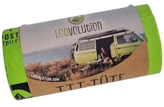 Loovolution® TTT-Tüten 10L (43x45 cm, 25 Stück) - Kompostierbare Müllbeutel für Trockentrenntoiletten, Camping & Küche - 100% biologisch abbaubar, reißfest - Nachhaltige Abfallbeutel