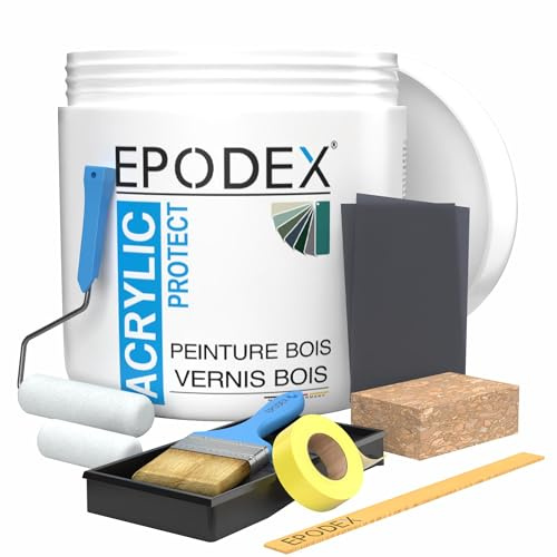 EPODEX ACRYLIC PROTECT Furniture Paint for Wood, Metal & Plastic with accessories, Interior & Exterior Wood Paint, Abrasion-Resistant, Weatherproof, Water-Based, 1kg - 8m² per coat - Pastel Orange II