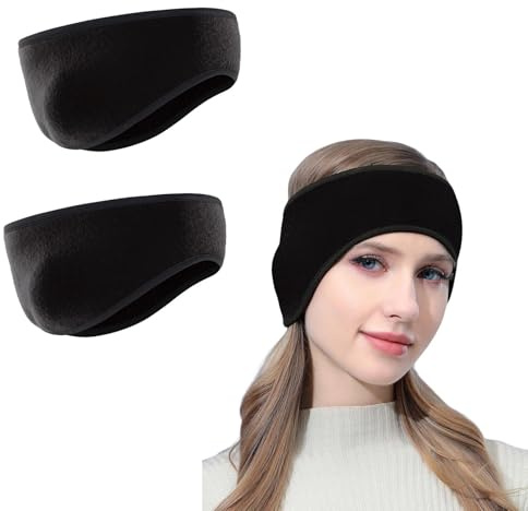 2psc Fleece Ear Warmers, Unisex Winter Warm Ear Warmers, Winter Headbands for Adults Men & Women, Soft Earmuffs Comfortable Headband Ears-Muffs Warm-Ear Covers for Men Women Ski Running Cycling