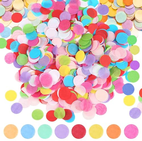 GYIOFAI 18000 coriandoli colorati, rotondi in carta velina da 2,5 cm, 150 g, coriandoli da tavolo, per decorazioni per matrimoni, palloncini, celebrazioni, cerimonie, compleanni, anniversari