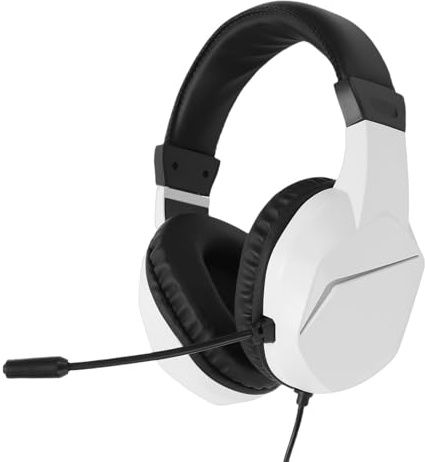 Tosuny Wired USB Gaming Headset with Noise Canceling Microphone, 7.1 Surround Sound Headphones RGB Lighting for PC, 40mm Drivers Memory Foam Earmuffs (White)
