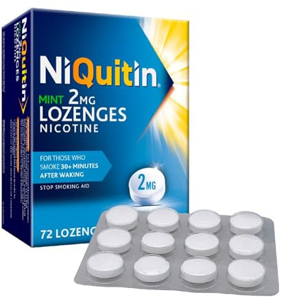 NiQuitin Mint 2 mg Lozenges - Effective Smoking Craving Relief - 72 Lozenges - Long-Lasting Effect - Reduce and Quit Smoking Aid