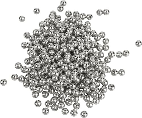 VBS XXL Wachsperlen 4 mm 1000 Stück Kunststoffperlen für Schmuckherstellung Basteln Dekoration Perlen 1.000 Stk. Ø 4 mm 1.3 mm innen Silber
