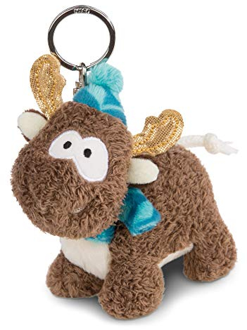 NICI Schlüsselanhänger Plüschtier Reny Heart 10 cm – Rentier Kuscheltieranhänger mit Schlüsselring für Schlüsselband, Schlüsselbund, Schlüsselhalter & Schlüsselkette – Süßer Taschenanhänger – 44101