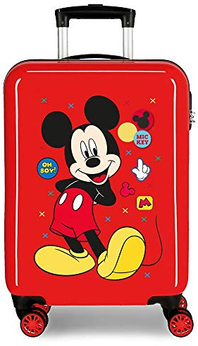 Disney Mickey Enjoy The Day Maleta de Cabina Rojo 40x55x20 cms Rígida ABS Cierre de combinación Lateral 34L 2,8 Kgs 4 Ruedas Dobles Equipaje de Mano