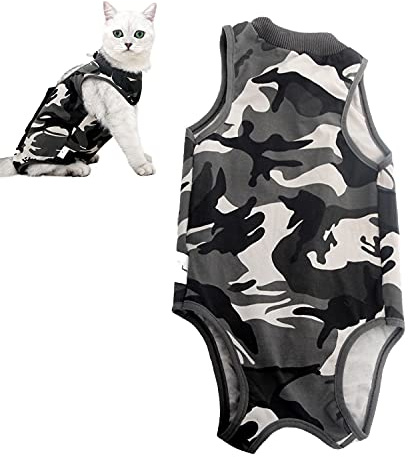 AEITPET Gilet de Récupération de Chat, Alternative pour Chiens et Chats Combinaison de récupération pour Animaux, Cat Restauration Convient Plaies Abdominales Maladies (L, 01)