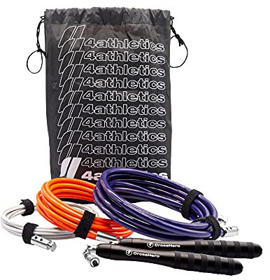 4athletics Premium Springseil Schweres Premium Springseil zum Ganzkörpertraining (L - Bis Größe 189 Cm)