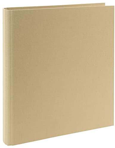 goldbuch 37 506 Ringbuch A4 Bella Vista Beige, Ordner Maße 32 x 27,5 x 4,5 cm, Hefter mit 4-Ringmechanik und Klemmbügel, Format DIN A4, Ringordner Einband aus Leinen, Heftordner Hellbraun