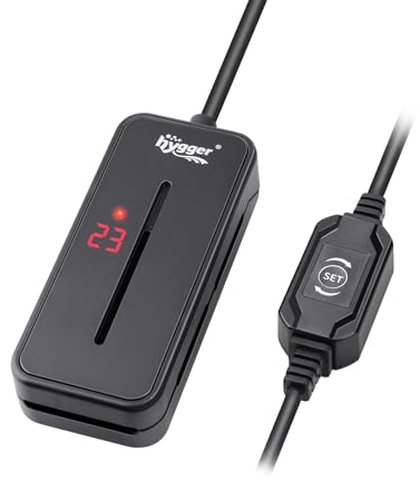 hygger Mini-Aquarienheizer, Kleiner Tauch-Aquarienheizer 15 W Mini-Betta-Tankheizer mit Thermostat für Salzwasser-Süßwasser