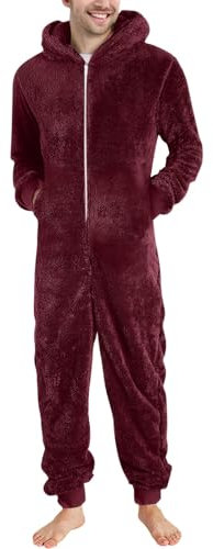 KONG JIMFAN Thermounterwäsche Herren Thermounterwäsche Herren Baumwolle Schneeanzüge Für Herren Reitleggings Herren Sachen Thermo Overall Herren Winter Herrenunterhosen Lang(1-Wine,3XL)