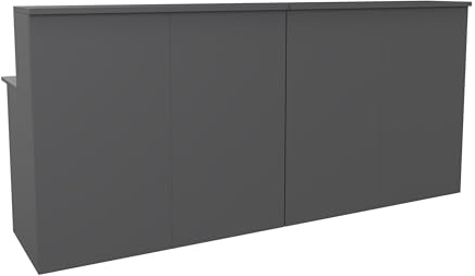 EIGENTLICH Empfangstheke modular moderne Rezeptionstheke Empfangstresen Hotellobby Empfangsbereich Bürotheke Praxistheke mit großer Arbeitsfläche Farbe anthrazit 240x75x110,5cm