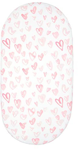 SHITINGRM Atmungsaktives, ovales und rechteckiges Spannbetttuch für Babykörbchen, dehnbar, für Stubenwagen