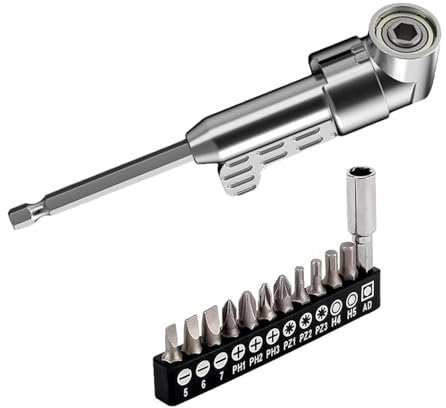 Adattatore per trapano a 105 gradi, attacco ad angolo retto, adattatore angolare per cacciavite, set di attrezzi per chiavi a bussola a 105 gradi, attacco per trapano angolare, per