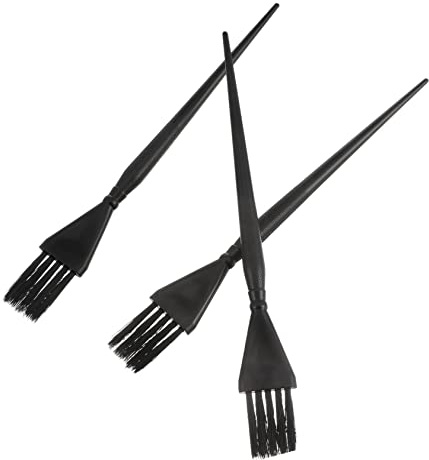 Baluue Cepillo para Teñir el Cabello 3 Piezas de PC Negro, Herramienta Precisa para Aplicación Uniforme en Salones Profesionales y Uso Personal Color Aleatorio