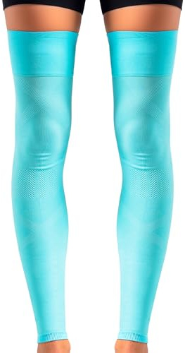 SLIMCELL PRO Fascia Ginocchio Lunga Sport Anti UV Unisex - Gambali Compressione, Calze Compressione Graduata Senza Piede, Gambali Compressione, Polpaccera Compressione Uomo e Donna - Made in Italy