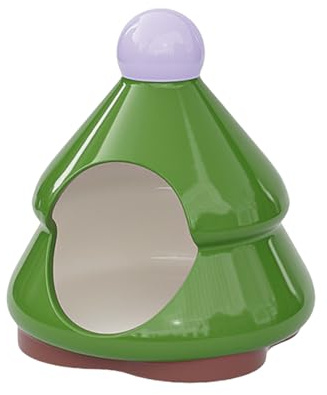 Escondite de cerámica para hámster - Recinto decorativo para animales pequeños, impermeable, estable, cueva, plataforma, para hábitat de animales pequeños, hábitat