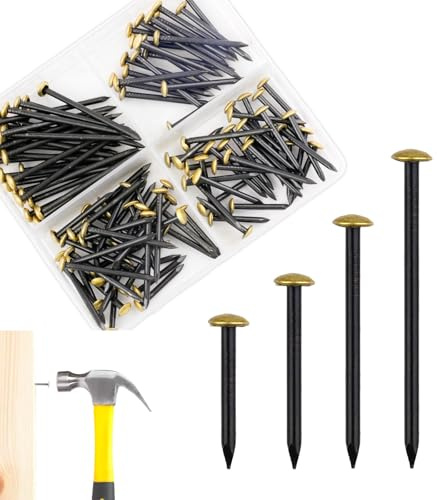 120 Stk Bildernägel Set (20/25/30/40 mm) –Rostfreie Stahlnägel für bilder – Für Beton, Ziegel, Holz & Putz – Ohne Bohren, schont die Wand – Mit praktischer 4-Fach-Box