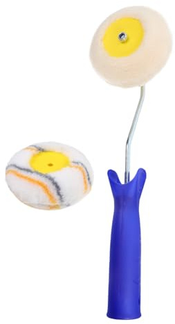 Tofficu Portable Double Head Corner Paint Roller Brush for Wall Painting with Comfortable Grip Suitable for Latex and Oil Based Paints Ensures Smooth Streak Finish for Precise Home