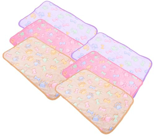 HOMSFOU Plaid pour Petits Animaux en Flanelle Lavable, Lot de 6 Couvertures Chaudes pour Cage de Cobaye, Taille 60 X 40 CM, pour Usage Domestique