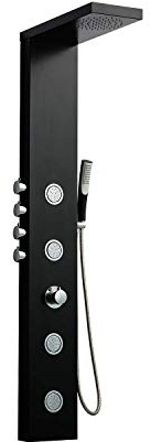 DP Grifería CH30026 Columna de Hidromasaje Termostática, Negro