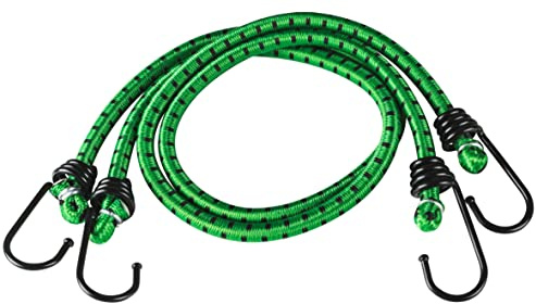 Walser Gepäckspanner mit Haken, Spanngummi-Set 2X 60cm grün, 2 Spanngurte mit Haken, Gepäckriemen, Spannseil, Expander-Set, Gummi-Spanner grün