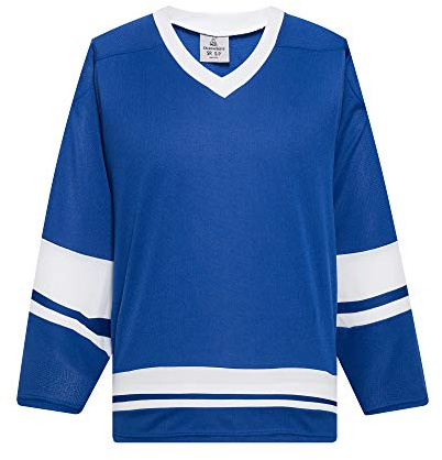 EALER H400 Series Blank Ice Hockey Practice Jersey League Jersey for Men and Boys - Senior and Junior - Adult and Youth Royal/White