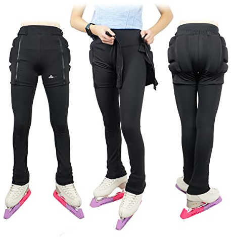 Skating Spirit Zip-on Zip-Off Padded Shorts Protective Crash Pants Tailbone Hip Butt Pad for Skating Skateboarding Skiing Black