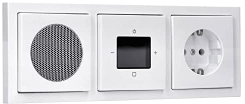 Busch-Jaeger Radio-Set: 8217 U-101 BTconnect DAB+ + 8252-84-101 Zentralscheibe DAB+ + 8223 Lautsprecher + 8253-84 Zentralscheibe + 20 EUC-84 Steckdose + 1723-184K 3fach Rahmen future linear Studioweiß