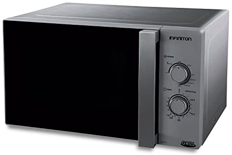 INFINITON MW-A25GG – Microondas, Inox/Gris, 25 Litros, 900W, Función Grill 1000W, 9 programas