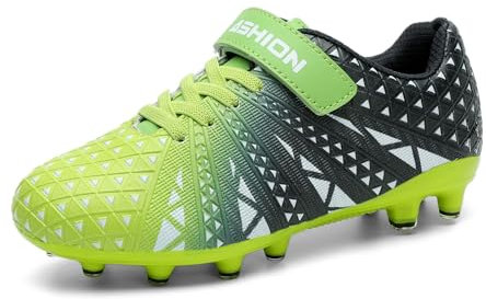 ASHION Fußballschuh Kinder Footballschuhe Outdoor Athletic Soccer Schuhe,B Blau Grün,36 EU