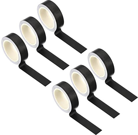 Lot de 6 rouleaux de ruban adhésif de masquage de couleur unie - 15 mm - 3 m - Noir