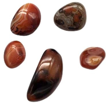 PAJPXPCD Pietra magica naturale di palma di agata fasciata sardonice pietre burattate pietra di cristallo ciottolo per la decorazione, About 3-4cm, Agata