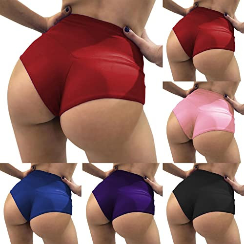 Générique Short Pole Dance Femme - Taille Haute Couleur Unie Mince Hanche Stretch Pantalon Sport Yoga Fesses Ventre Chic