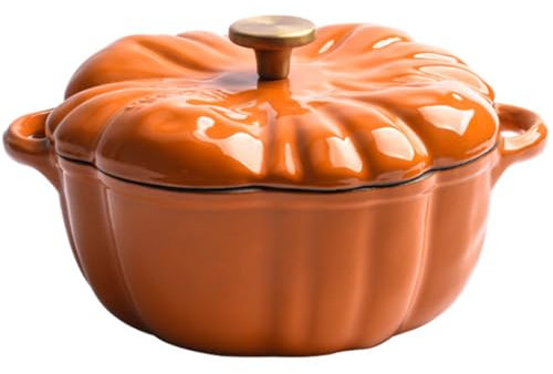 Greenumb Olla de Calabaza, Calabaza Holandesa de Horno con Tapa y Mango de 1,5 litros Antiadherente