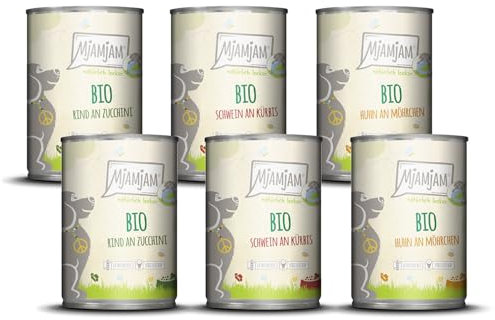 MjAMjAM - Premium Nassfutter für Hunde - natürlich lecker - Die Bio Box, 6er Pack (6 x 400g), getreidefrei