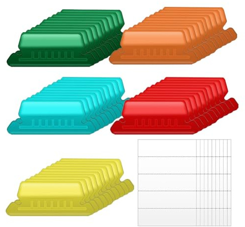 Pluuttiem Lot de 50 étiquettes pour dossiers suspendus avec 50 inserts, 5,1 cm pour dossiers suspendus, étiquettes A
