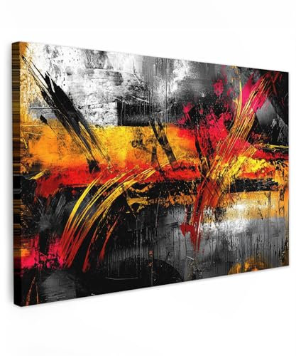 MuchoWow© Wandbilder Groß 120x80 cm XXL Schlafzimmer Home Deko Wohnung Bild Wohnzimmer Fotoleinwand Wand Bilder Leinwand Wall Decor Kunst - Schwarz - Abstrakt