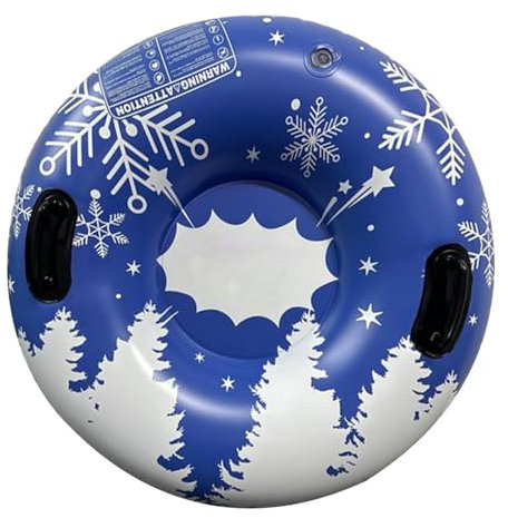 Schneeschlitten – Dicker, robuster Schlitten für den Winter mit Griffen – 89,9 cm aufblasbares, kältebeständiges Schneeschlitten für Erwachsene und Erwachsene, Winter-Ski-Schlitten im Freien