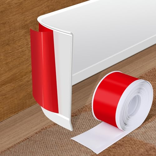 Vinyl Baseboard Molding Trim 3 Inch x 20 Feet Peel and Stick Baseboard Trim Flexible PVC Cove Base Moulding Self-Adhesive Trim for Garage Bathroom Cabinet Floor Walls, White