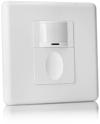 Sensky Bewegungsmelder Innen Lichtschalter mit Bewegungsmelder, 3 Modi Mini PIR Unterputz Präsenzmelder, 3-Draht Lichtsensor 230V/10A Knopfbedienung, Weißer für Flur Treppen Carport Sicherheitslicht